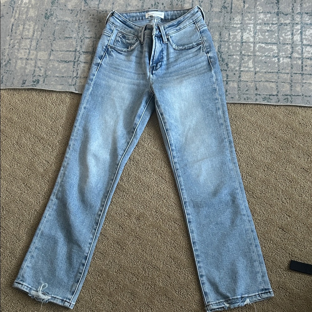 Classic Light Blue Straight Leg Jeans.